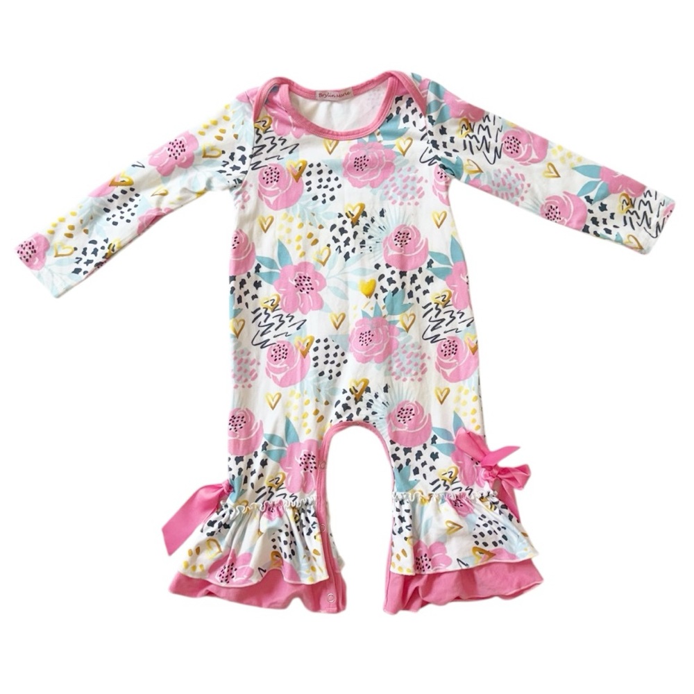 Braylon Marie 12-18M Girls Floral Pink Kids Romper